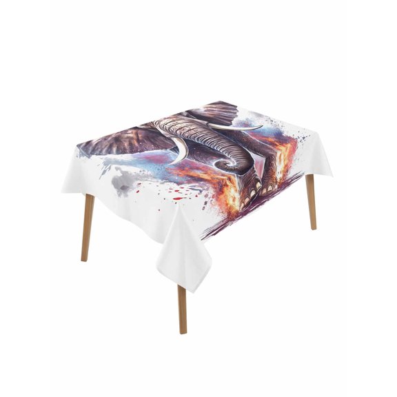 Running Elephant Table Cloth 60x102 Inch Rectangle, Waterproof Tablecloth Washable Table Cover for Party Picnic Dinner Decor