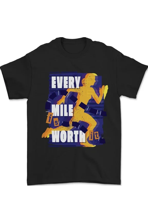 Running Every Mile Cross Country Marathon Runner Mens S-5XL T-Shirt