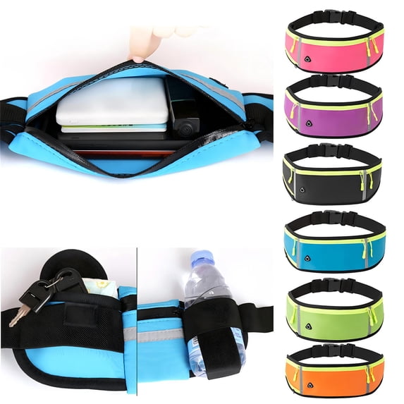 Running Fanny Pack | Reflective Running Gear Blue Waist Pack | Phone Holder for Running for Men Women | Great Gift for Runners | Durable Outdoor Gear for Hiking Walking Workouts