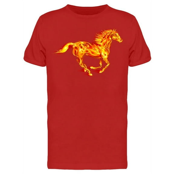 Running Fire Horse  T-Shirt Men -Image by Shutterstock, Male Small
