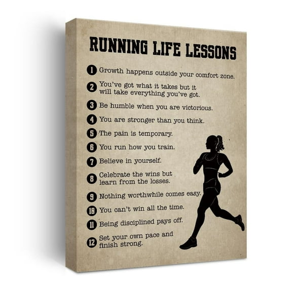 Running Gifts Inspirational Wall Posters for Marathon Runner Athletes Living Room Sports Club Playroom Bedroom Girls Room Gym Decor POSTER