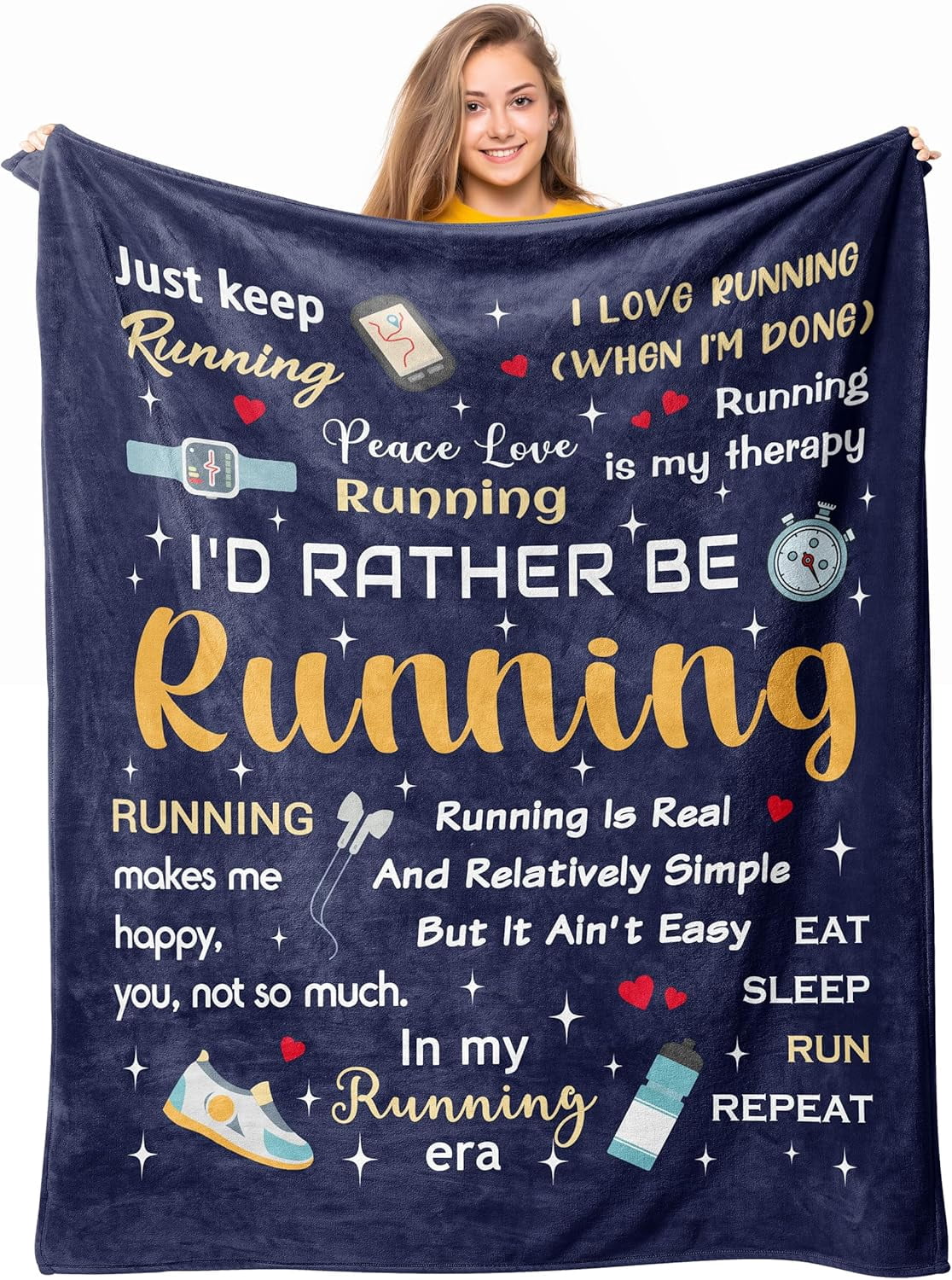 Running Gifts for Women/Men, Marathon Gifts for Runners, Running Accessories for Women, Cross Country/Marathon Presents, Track and Field Gift Blanket 50"X60"