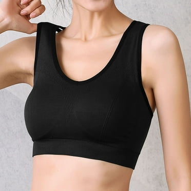 Running Girl Sports Bras for Women Clearance Cotton Support Sports Bra High Impact Racerback Padded Sports Bra Running Sports Black L