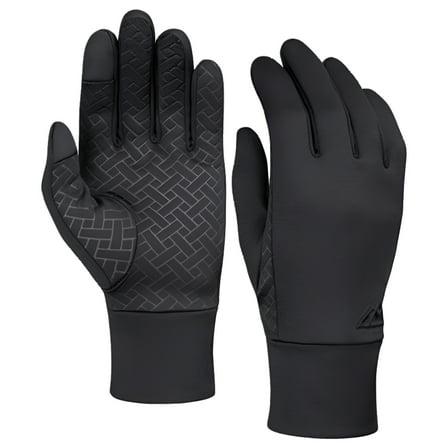 Running Gloves with Touch Screen - Black Winter Glove Liners for Men & Women