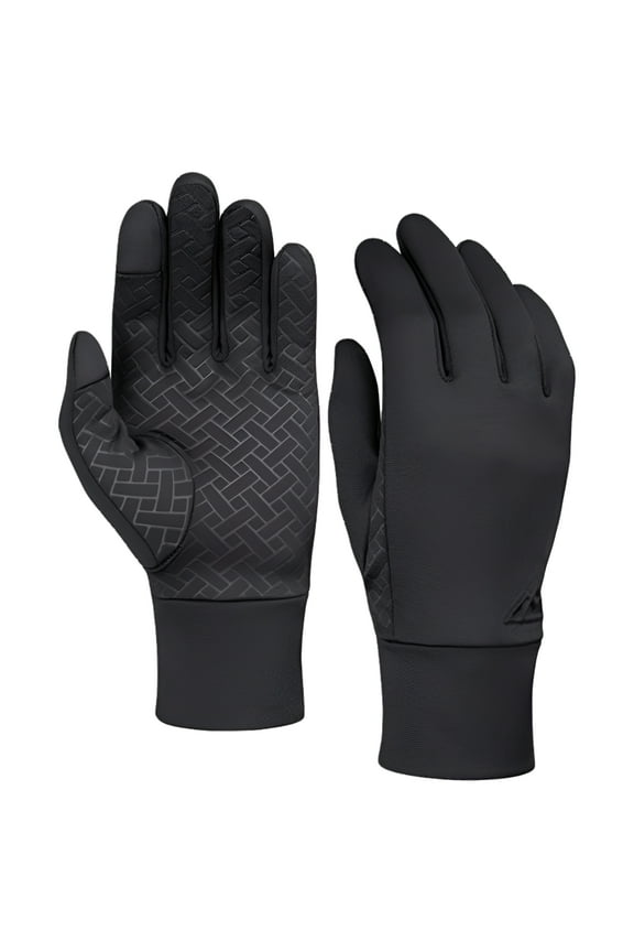 Running Gloves with Touch Screen - Black Winter Glove Liners for Men & Women