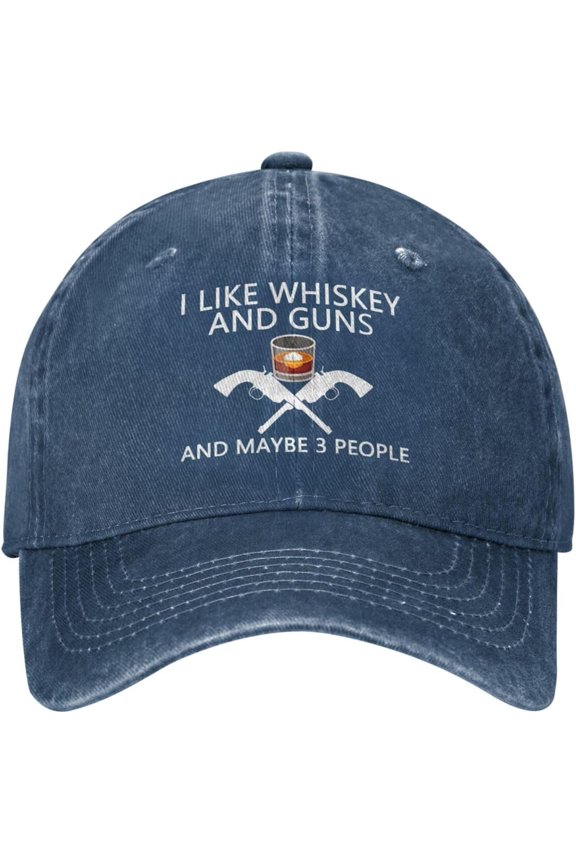 Running Hats for Women I Like Whiskey and Guns and Maybe 3 People Gym Cap