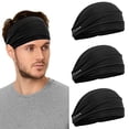 thumbnail image 1 of 3PCS Sports Headbands for Men and Women - Wide Moisture Wicking Sweatbands for Fitness, Running, Hiking, Cycling, Yoga, Basketball, 1 of 8