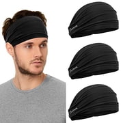 3PCS Sports Headbands for Men and Women - Wide Moisture Wicking Sweatbands for Fitness, Running, Hiking, Cycling, Yoga, Basketball