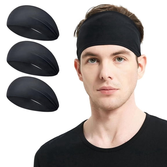 Running Headbands for Men, Mens Stretchy Headband Football,Basketball,Fitness Workout Unisex Quick-Dry Sweatband A