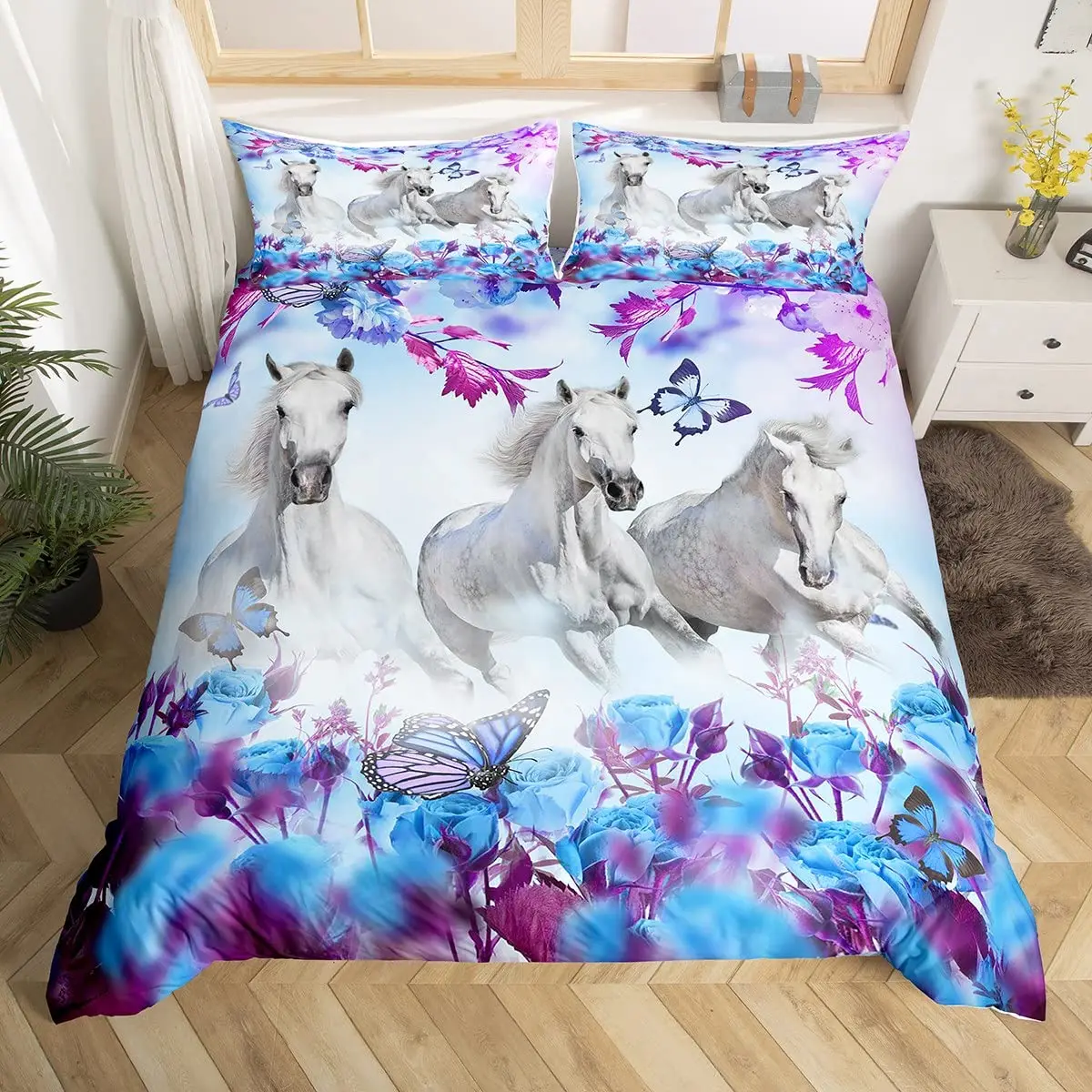 Running Horse 3d Bedding Set King Double Full Twin Single Size Bed Lin ...