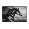 thumbnail image 1 of Running Horse Black And White Shaggy Area Rug, Rugs for Living Room Bedroom Non Slip Door Mat Indoor Carpet Machine Washable Nursery Home Decor Floor Mats for Entryway 60x39in-#, 1 of 5