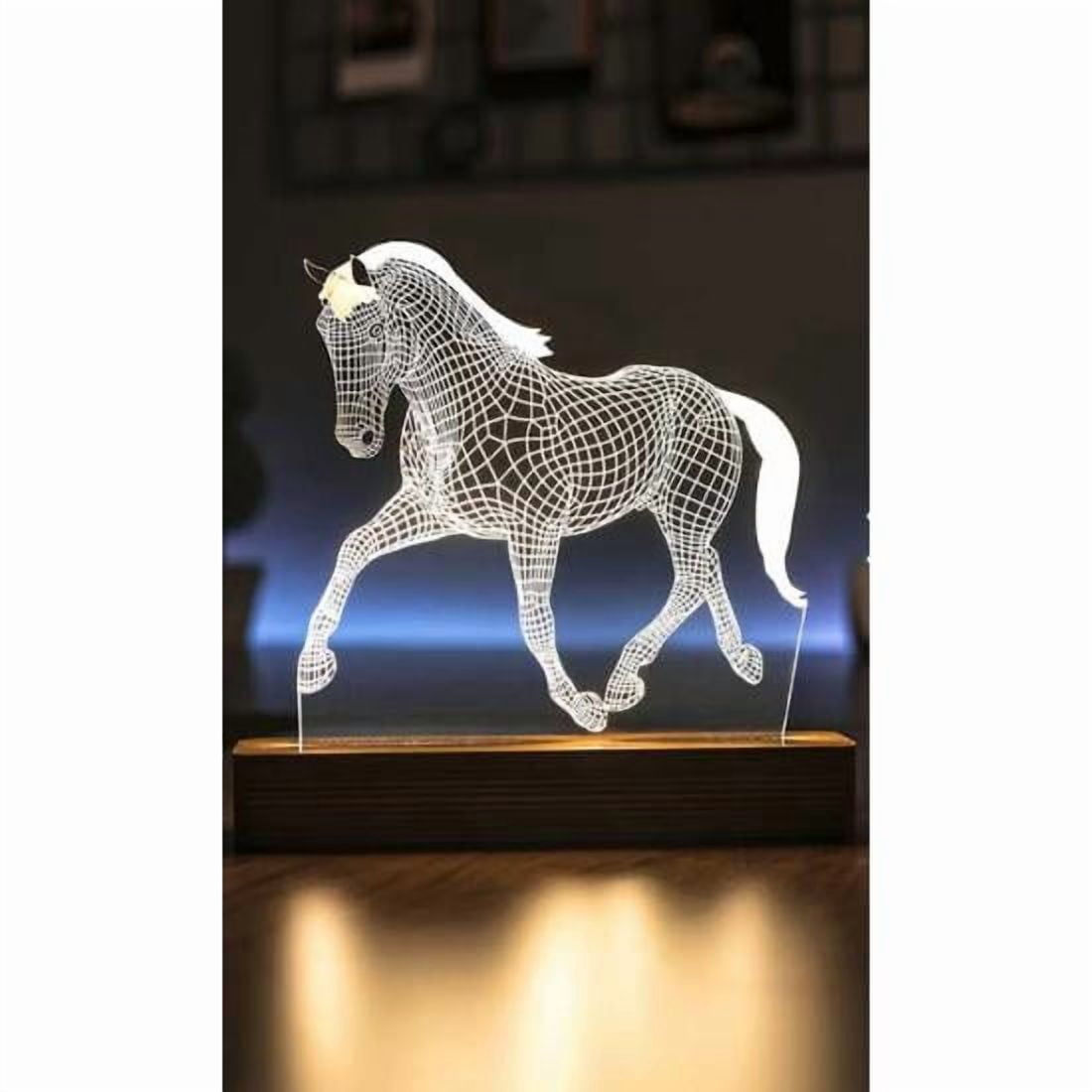 Elvis Wooden Base Table Lamp With Night Light Bulb - 9x6 Inch Bedside Lamp For Bedroom Or Decor
