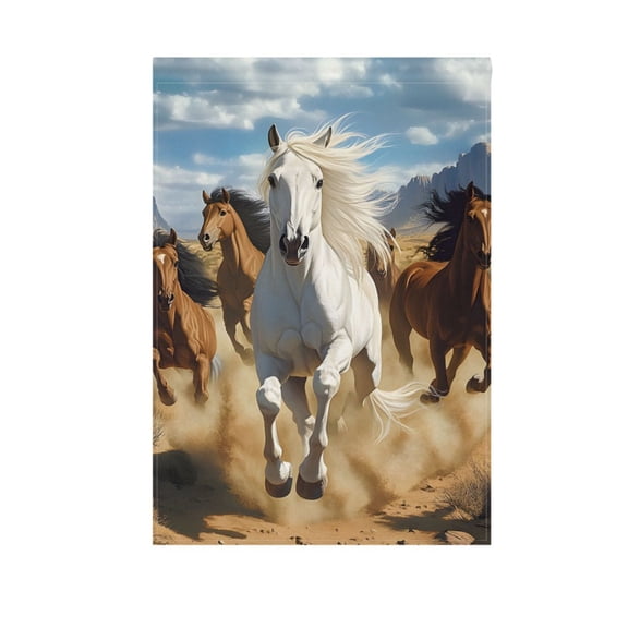 Running Horse Garden Flag Double Sided 12 x 18/28 x 40 Inch Yard Flag Home Outdoor Yard Patio Lawn Decor
