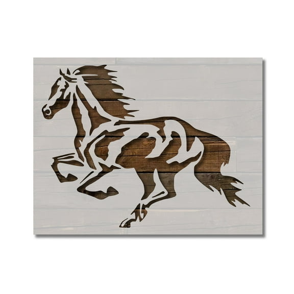 Running Horse Stencil Template Reusable 8.5 x 11 for Painting on Walls, Wood, Etc. By Stencilville