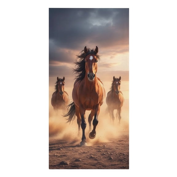 Running Horse Wild Animal Microfiber Beach Towel Absorbent Compact Towels for Swimming Pool Beach Travel Things for Vacation Essentials Adult Gift,61.4×30.3Inch
