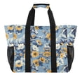 thumbnail image 1 of Running Horse and Flower Reusable Grocery Bags with Handle Side Pocket Waterproof Shopping Portable Tote, 1 of 8