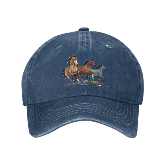 Running Horses Baseball Caps for Men Women Adjustable Casual Trucker Hats for Fishing Outdoor Activities Fashion Hats