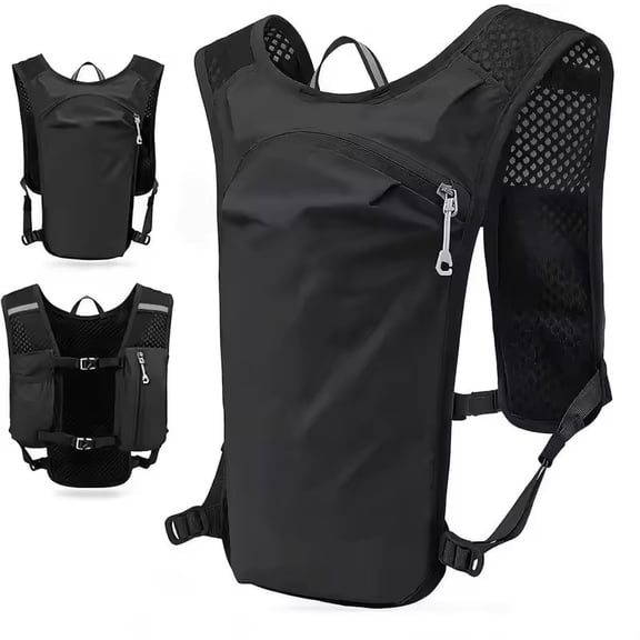 Running Hydration Vest Backpack, Lightweight Nylon Water Pack with 2L Bladder, Adjustable Fit for Trail Hiking Cycling Jogging Camping