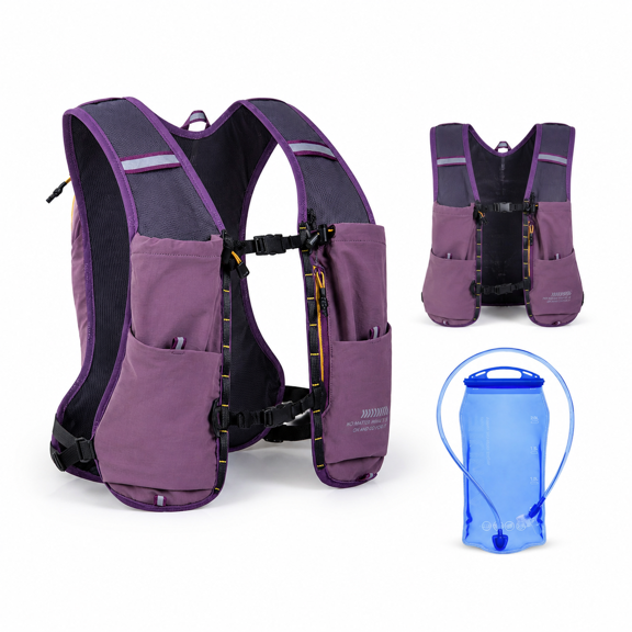 Running Hydration Vest For Men Women, Purple Kit, 8L Capacity