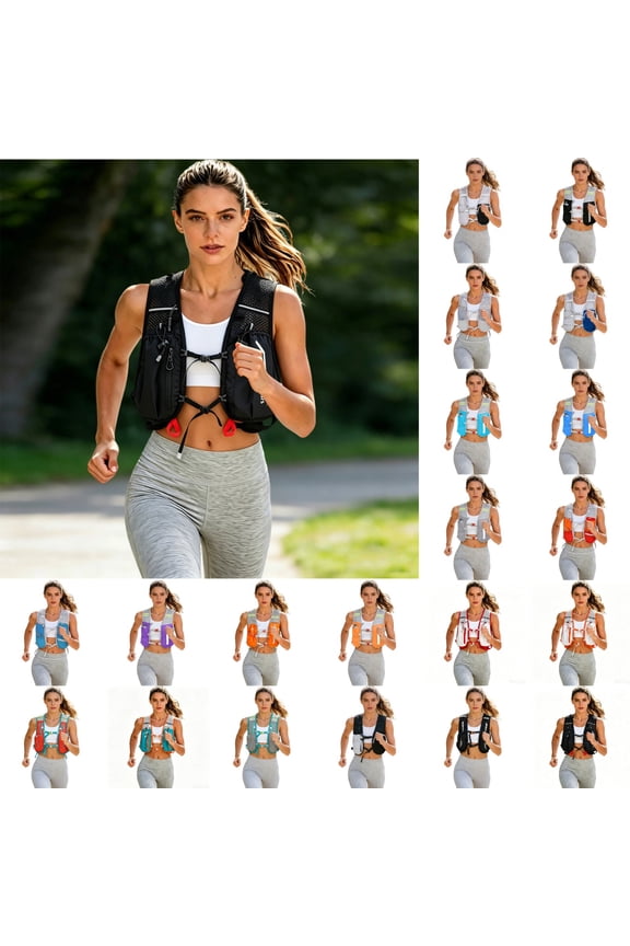 Running Hydration Vest - Lightweight Insulated Hydration Backpack Adjustable Chest Straps and Reflective Water Backpack for Running Marathon Hiking Cycling