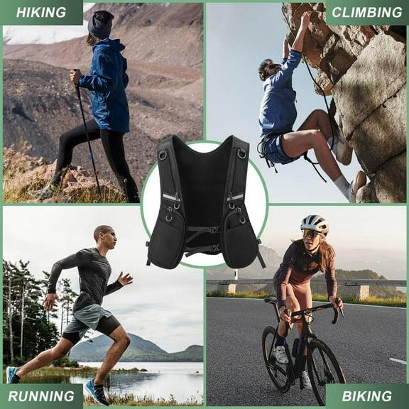Running Hydration Vest Multifunctional Sports Bag Outdoor Camping Backpack Reflective Lightweight Breathable Sweatproof Hydration Pack for Active