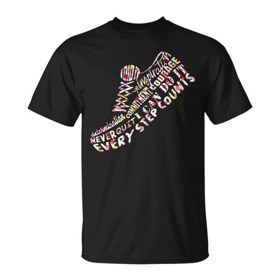 Running I Can Do It Graphic Tee Unisex Adult Cotton Fitness Motivation T-Shirt for Runners or Casual Wear, Size 2XL, Color Black