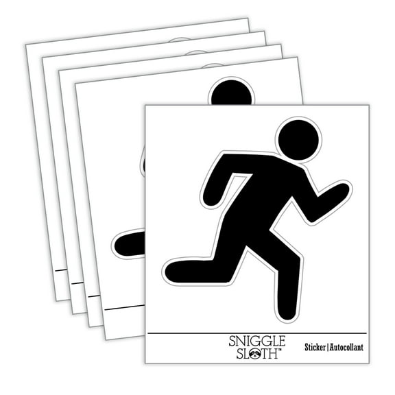 Running Icon Marathon Runner Car Window Bumper Water Bottle Phone Tablet Laptop Waterproof Vinyl Decal Sticker Set 5-Pack - Gloss Finish - 2.0"