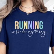 Running Is Kinda My Thing Shirt Rainbow Running Quote T Shirt Typography Runner Marathon G