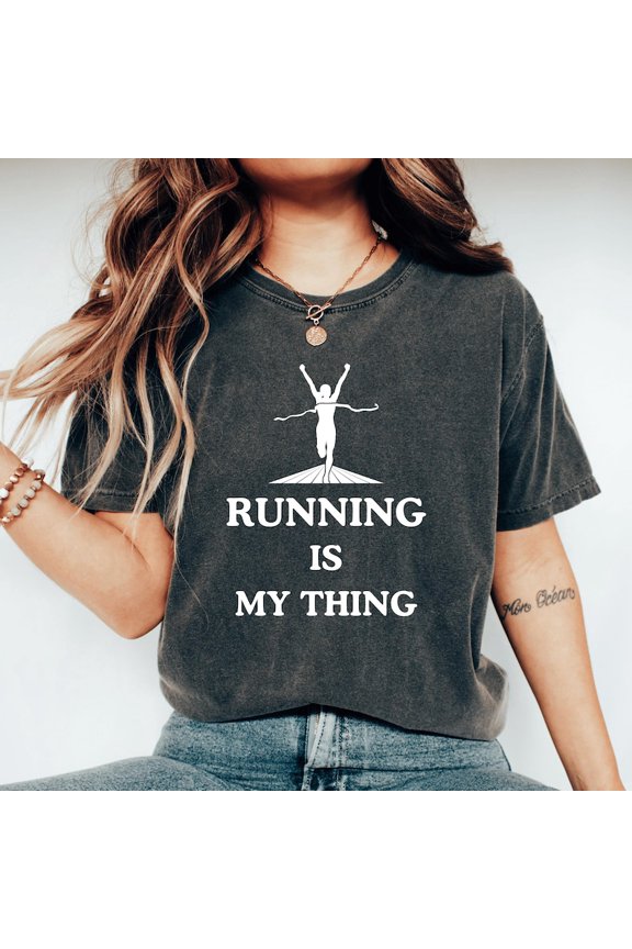 Running Is My Thing Marathon Runner Club Graphic Design Comfort Colors Unisex Cotton T-Shirt, Size S-3XL