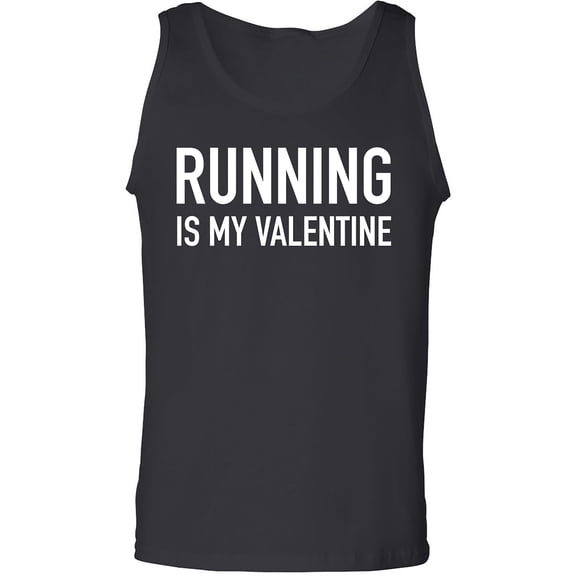 Running Is My Valentine Adult Tank Top