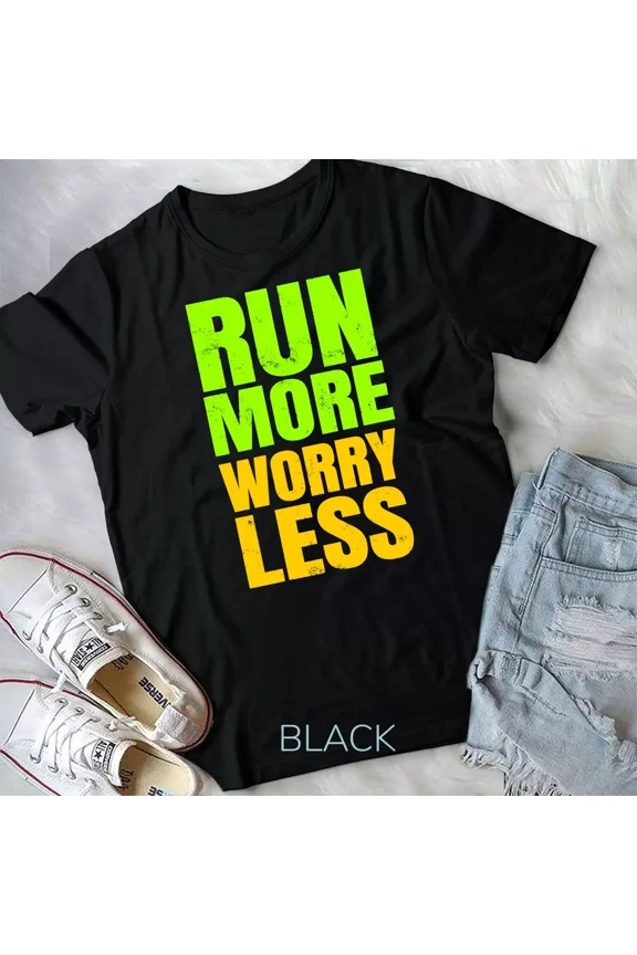 Running, Jogging Gifts, and Motivational Workout Run More Themed Unisex T-Shirt