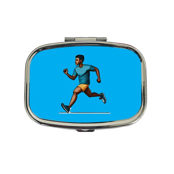 Running Jogging Man Exercise Small Travel Handbag Pill Box Case