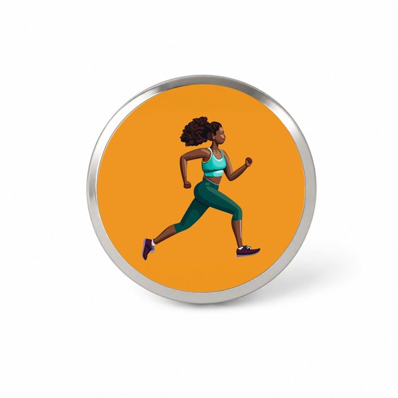 Running Jogging Woman Exercise Backpack Hat Novelty Lapel Pin