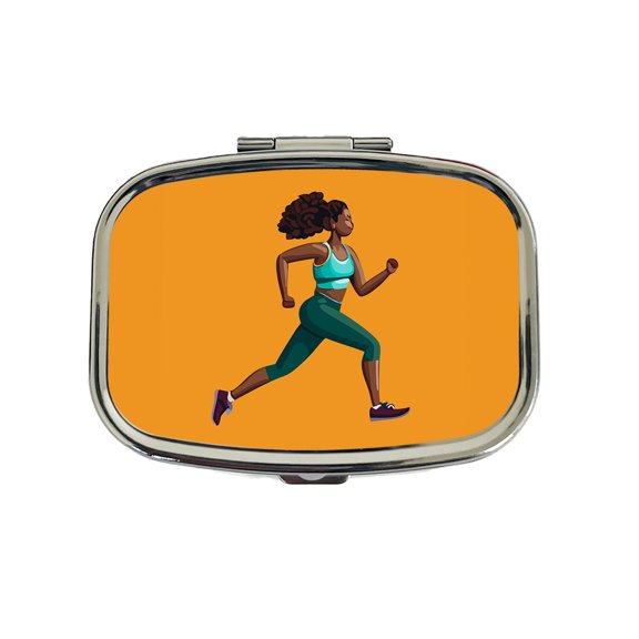 Running Jogging Woman Exercise Small Travel Handbag Pill Box Case