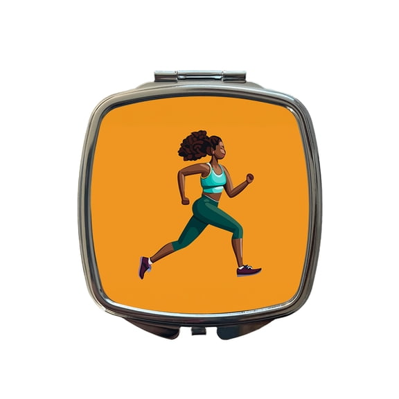 Running Jogging Woman Exercise Travel Makeup Handbag Purse Small Pocket Compact Mirror