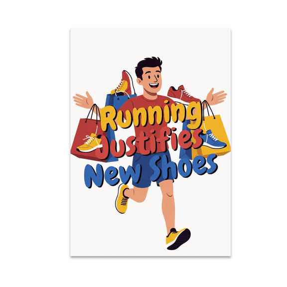 Running Justifies New Shoes - Running Enthusiast - 13x19 Poster Print