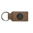 thumbnail image 1 of Running Keychain Leatherette Rectangle - Laser Engraved - Many Colors - Key Chain Ring - runner marathon triathlon - Dark Brown, 1 of 2