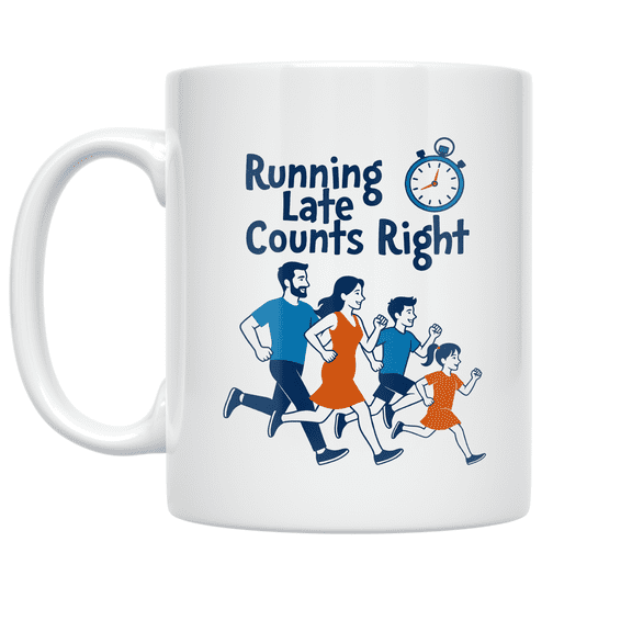 Running Late Counts Right - Family Running Enthusiast - 11 oz Ceramic Coffee Mug