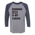 thumbnail image 1 of Running Late Is My Cardio Unisex 3/4 Sleeve Baseball Raglan Tee, 1 of 2