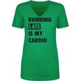thumbnail image 1 of Running Late Is My Cardio Womens V-Neck T-Shirt, 1 of 2