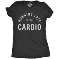 thumbnail image 1 of Running Late is My Cardio Funny Graphic T-Shirt Humorous Sarcastic Workout Tee Women's Casual Retro Fitness Apparel, 1 of 6