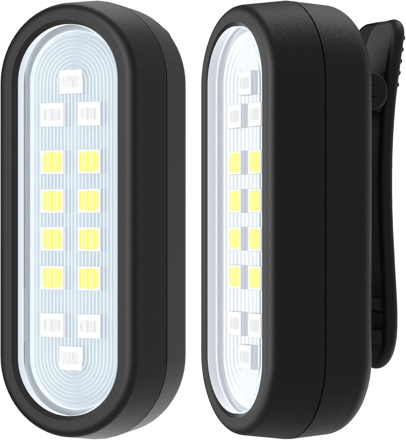 Running Light, 2 Pack Clip on Flashlight for Runners Rechargeable Safety Lights for Walking at Night Hands Free Emergency LED Flashlight Work Light Warning Flashing Camping Hiking Walking Dog