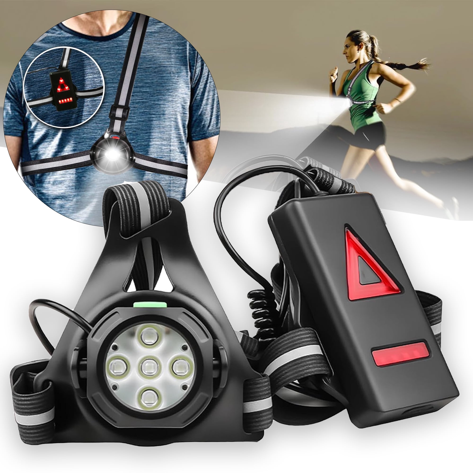Runner Led Light Running Lights for Runners, LED Reflective Vest Running Gear, walking ...