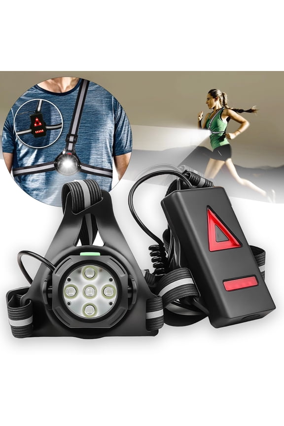 Running Lights for Runners, LED Reflective Vest Running Gear, walking light for night walking, Visibility Warning Lights for Runners Adjustable Belt, for Men Women Night Running, Walking,Cycling