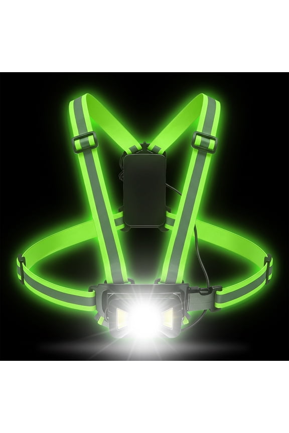 Running Light Vest for Runners  500LM Waterproof Rechargeable, Adjustable 45 Beam, 360 Reflective for Night Jogging, Dog Walking & Cycling