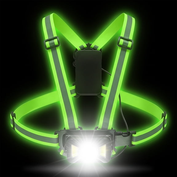 LAPTOM MAX Running Light Vest for Runners 500LM Waterproof Rechargeable, Adjustable 45 Beam, 360 Reflective for Night Jogging, Dog Walking & Cycling