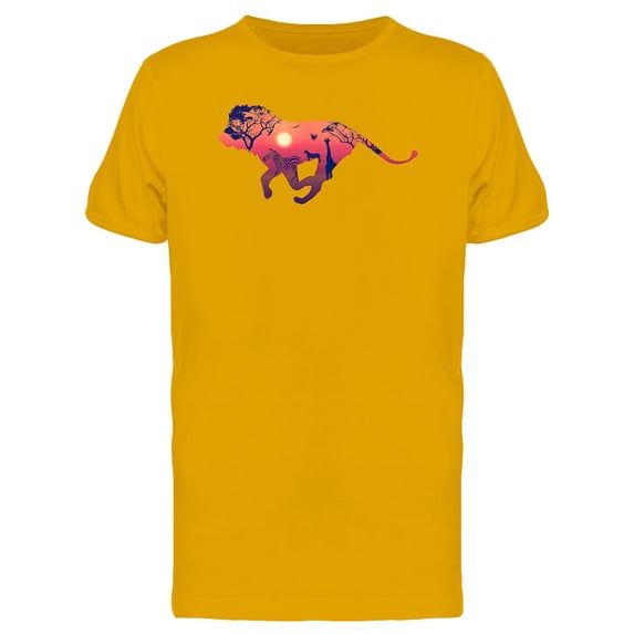 Running Lion Africa Landscape Tee Men's -Image by Shutterstock