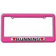 thumbnail image 1 of Running Love with Hearts License Plate Tag Frame, Multiple Colors, 1 of 1