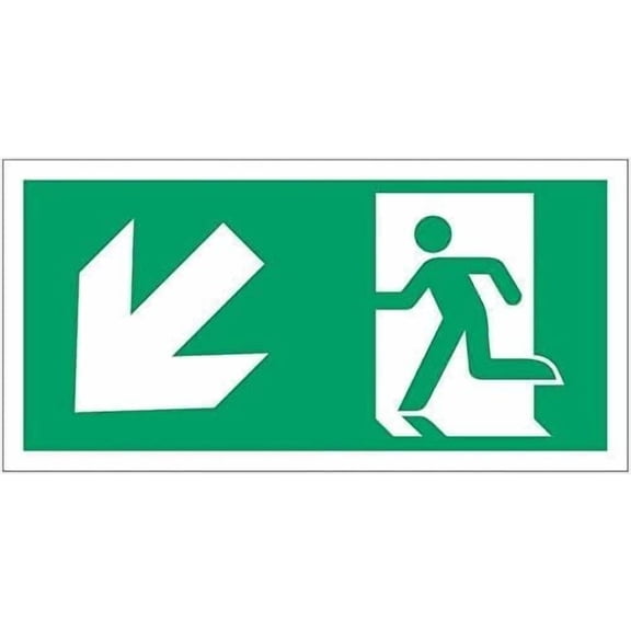Running Man Exit Sign Arrow Left and Down Fire Exit Metal Tin Sign 8x12 Inch Emergency Exit Caution Plaque for Commercial Building Office Inrial Facility Outdoor Indoor Wall Decor Emergency Display