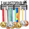 thumbnail image 1 of Running Medal Holder I am Unstoppable Medal Display Hanger Rack Running Enthusiasts Sports Metal Wall Mount Display Rack Awards Sports Ribbon Holder for Runner, 1 of 9